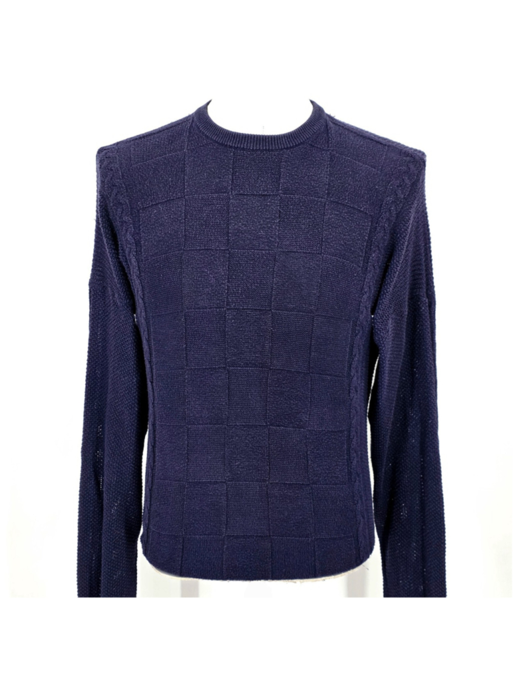 Quiet Luxury Pringle Scotland Sweater Mens M Navy Wool Knit Crewneck